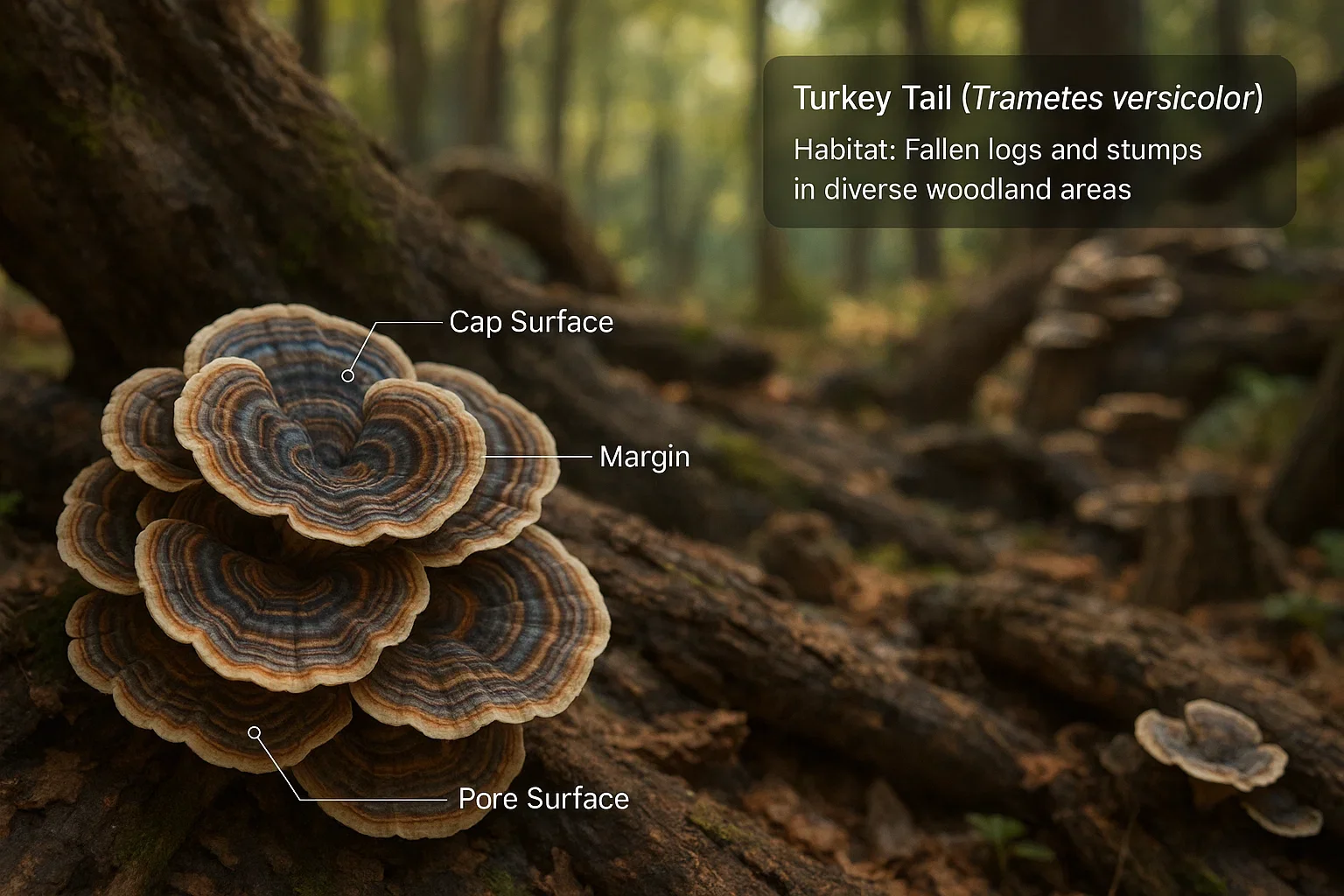 Turkey Tail Mushroom (Trametes versicolor)