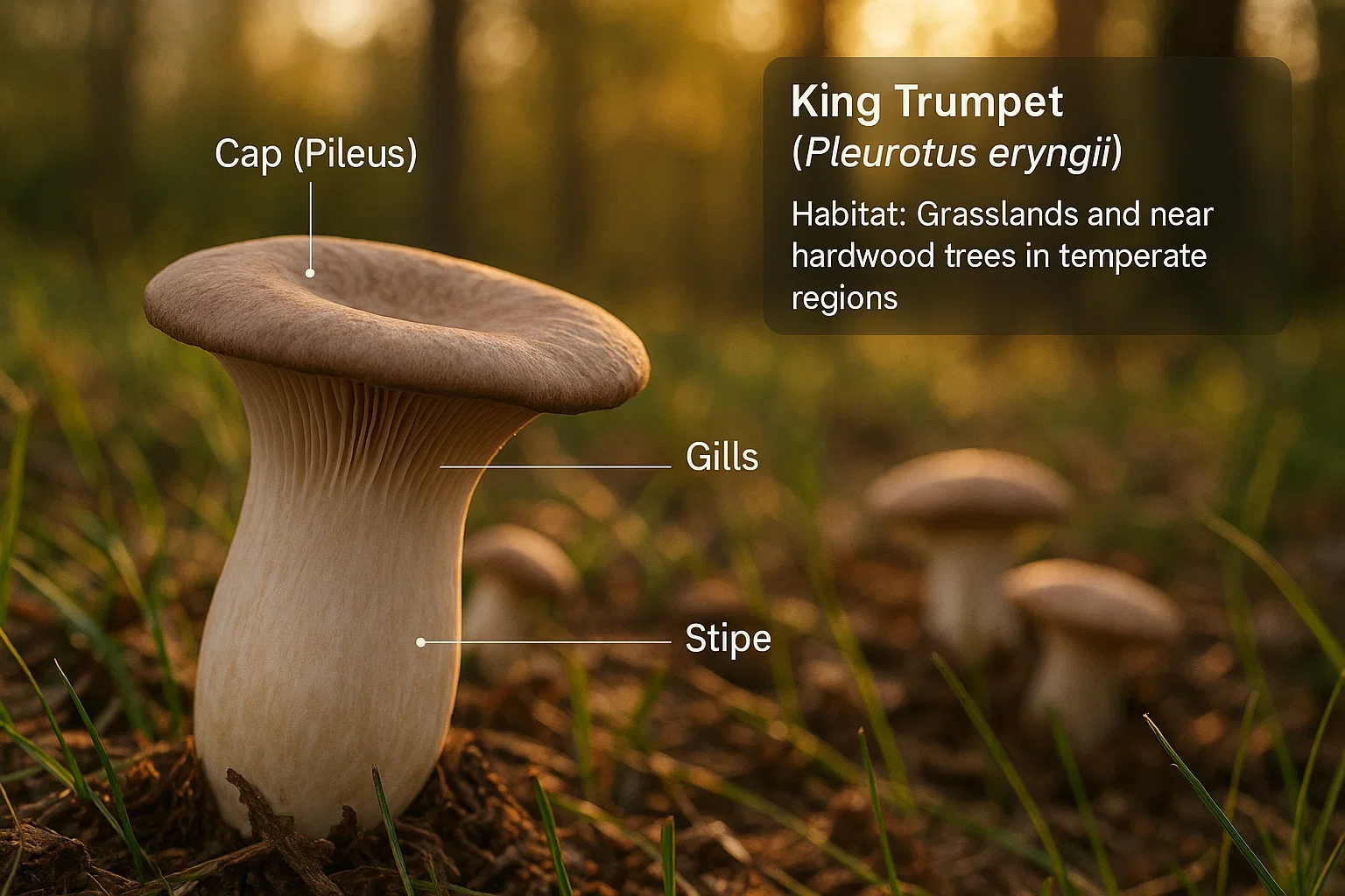 King Trumpet Mushroom (Pleurotus eryngii)